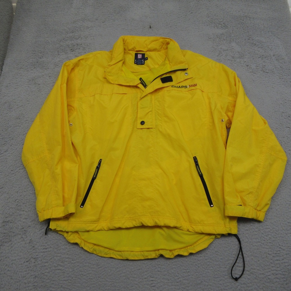 Vintage 90s Chaps Ralph Lauren Anorak Men L Yellow Windbreaker Gorpcore Sailing